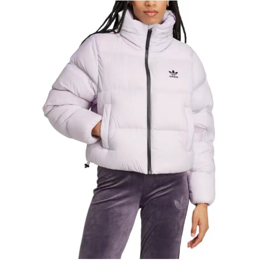 adidas拉链保暖运动宽松长袖面包轻薄羽绒服 男女同款 IW8369