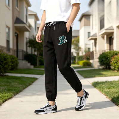 PUMA Team Sweatpants 纯色Logo束脚运动裤男款 黑色539269-01