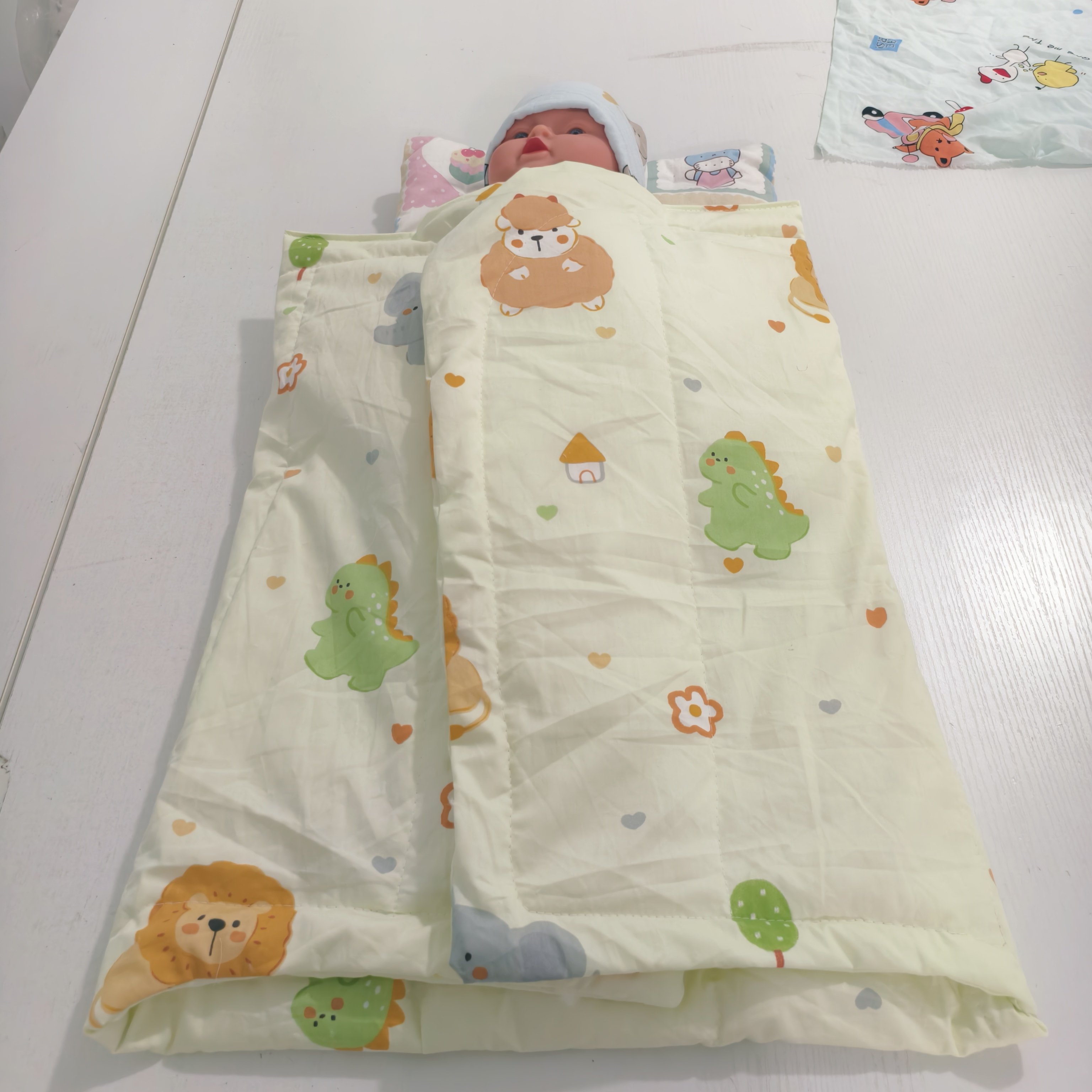 纯棉花新出生婴幼儿宝宝医院月子中心孕婴床睡袋T字包被可机洗
