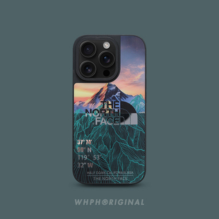 潮牌雪山脉适用于苹果16promax磁吸手机壳iPhone15新款 情侣12磨砂防摔保护套 14超火高级感17pro镜面黑13时尚