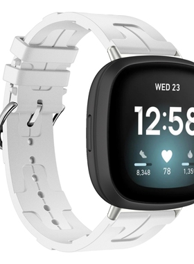 适用fitbit versa1/2/3/4/sense1/2硅胶表带H纹仿编织防水运动