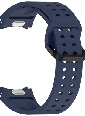 适用三星samsung galaxy watch7/FE/6/5/4硅胶透气按扣表带双插扣