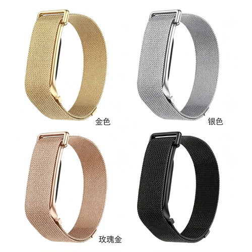 适用谷歌Fitbit Air手表米兰尼斯表带Google菲比Air金属一体编织