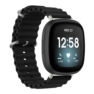 适用fitbit versa1/2/3/4硅胶表带sense1/2海洋款腕带运动防水