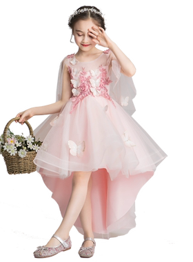 儿童礼服女拖尾女童小孩超仙走秀