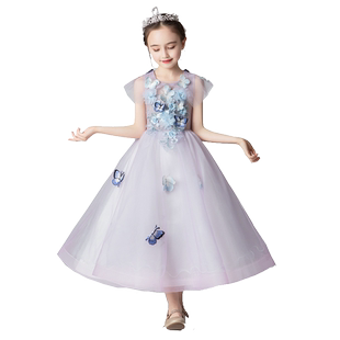 花童礼服女儿童婚纱夏季女童公主裙蓬蓬结婚小女孩走秀钢琴表演服