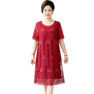 加大码胖妈妈蕾丝特体婚礼连衣裙