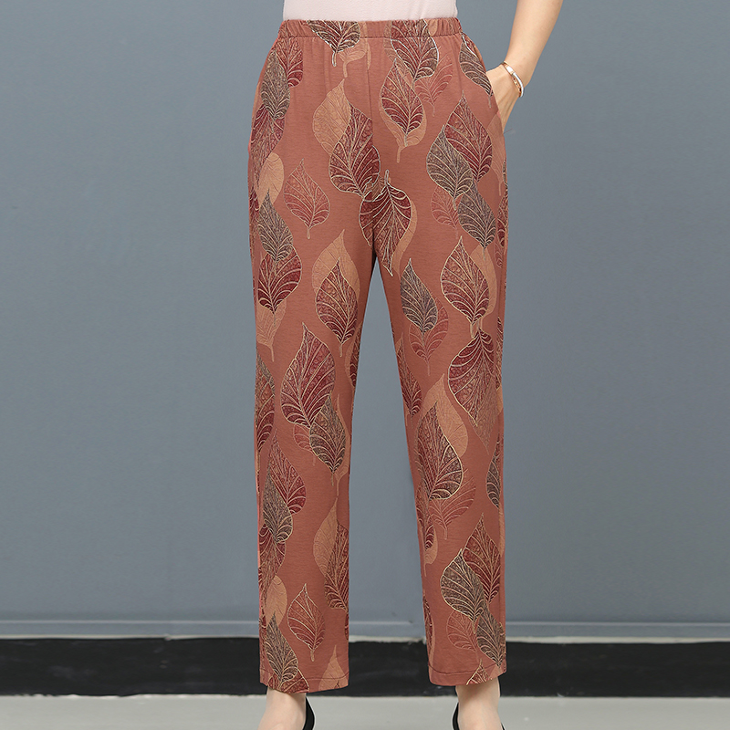 胖妈妈加肥200斤特大松紧九分裤