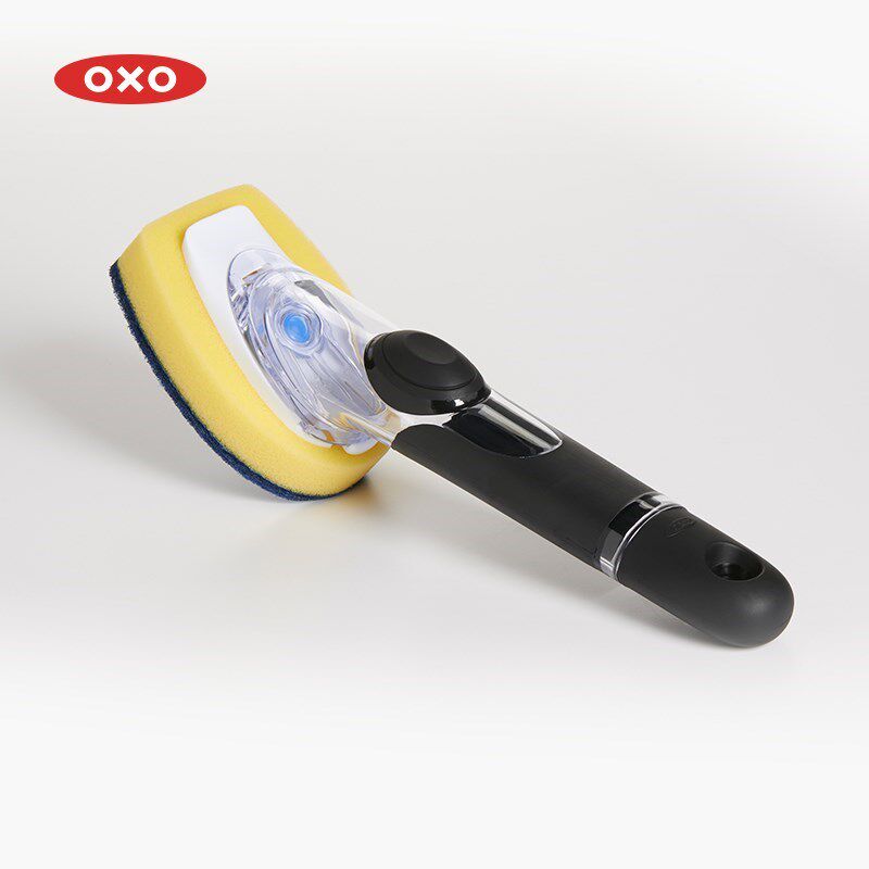 OXO奥秀百洁布厨房专用锅刷清洁刷子长柄洗碗刷海绵可内置清洁液