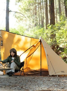 日本DOD新款户外露营野营旅行摩托骑行便携双层金字塔单人帐篷