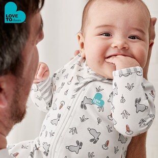 Lovetodream婴儿长袖连身睡袋宝宝哈衣啪啪服儿童新生包臀衣