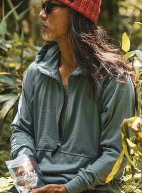 山と道yamatomichi 100% Merino Hoody 男女美利奴羊毛半拉套头衫
