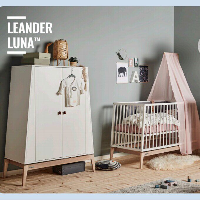 Leander利安达丹麦进口宝宝儿童衣柜对开门luna衣柜婴儿床