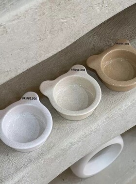 韩国正品BRIDGE.DOG25年新款宠物小熊耳朵碗陶瓷碗Bearbowl小熊碗