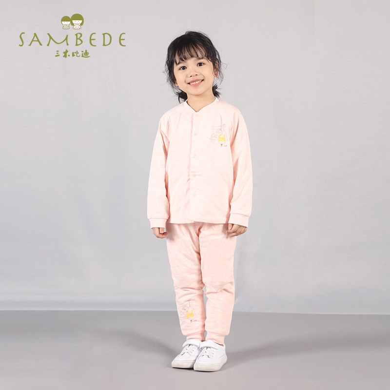 73-90码三木比迪薄夹棉婴儿宝宝秋冬男童女童保暖裤儿童棉裤居家