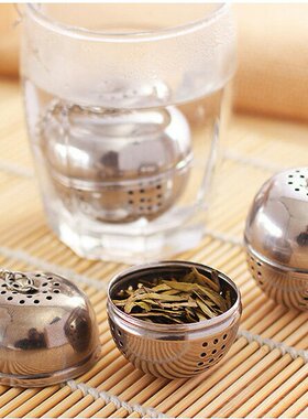 买一送一球形网袋不锈钢茶漏