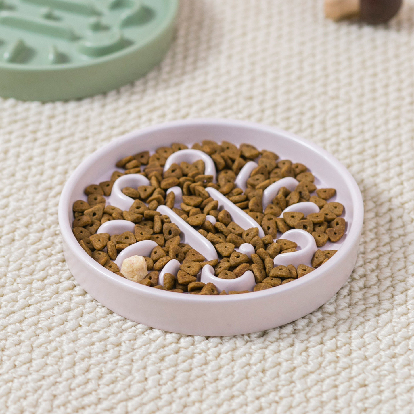 卡通骨头图案陶瓷宠物碗防噎缓食猫碗狗碗防打翻慢食盘猫咪舔食盘