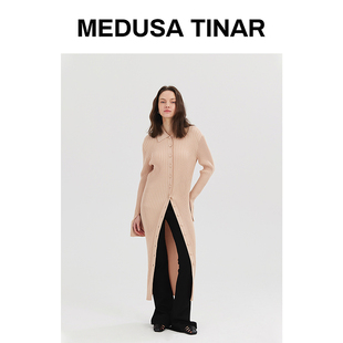 外套新 显瘦针织连衣裙开衫 2026优雅女神气质开叉袖 长裙设计感修身