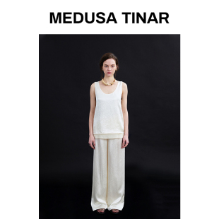 极简ROW风慵懒感醋酸吊带背心2026夏季 上衣 悬垂透气宽松显瘦无袖