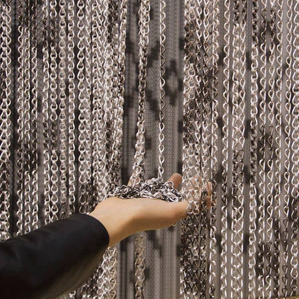 金属装饰双钩铝链条花篮网帘