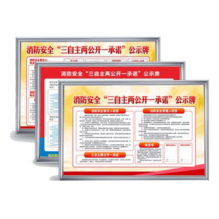 消防安全三自主两公开一承诺公示栏牌消防安全责任人职责管理人职责告知书承诺书宣传消防检查安检展板PVC