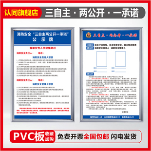 消防安全“三自主两公开一承诺”公示牌挂图消防检查安检贴纸消防安全责任人职责管理人职责承诺书宣传海报