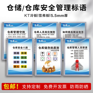 仓库房管理制度牌仓储管理守则物料堆放标准化管理八防标识牌仓库人员岗位职责提示牌子规章标语工厂禁止烟火