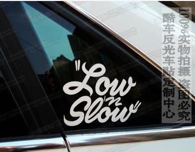 汽车贴纸 低调 IX25 创酷 H2 高尔夫7 Low and Slow 反光车贴