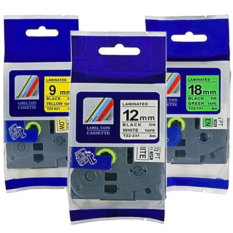 适用兄弟Brother标签机TZA-231色带6mm 9 12 18 24 36普贴PUTY