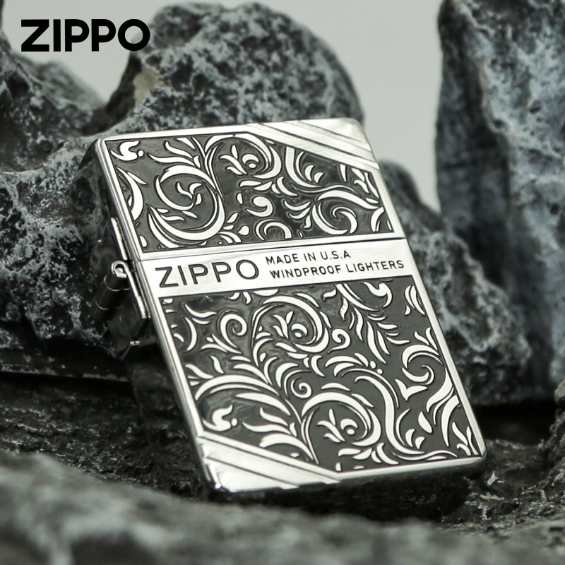 Zippo煤油防风打火机正品之宝1935切角唐草带编号男士送礼自用