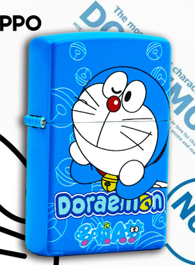 Zippo男士可爱防风煤油打火机原装个性蓝色卡通机器猫送礼自用