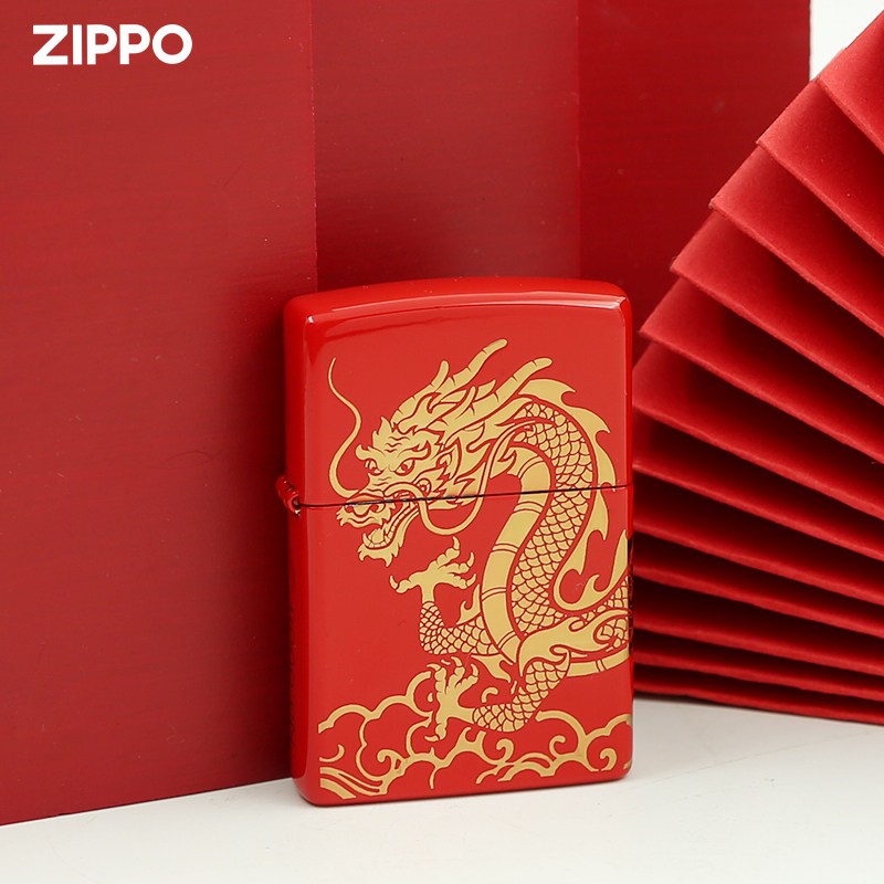 zippo防风煤油打火机钢琴烤漆环绕中国龙日常用送礼收藏