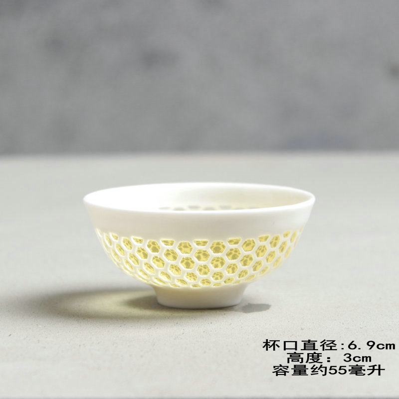 青花镂空玲珑中国风陶瓷杯子