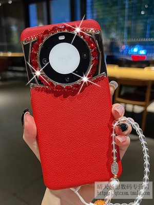 华为mate60pro+真皮奢华带挂绳钻