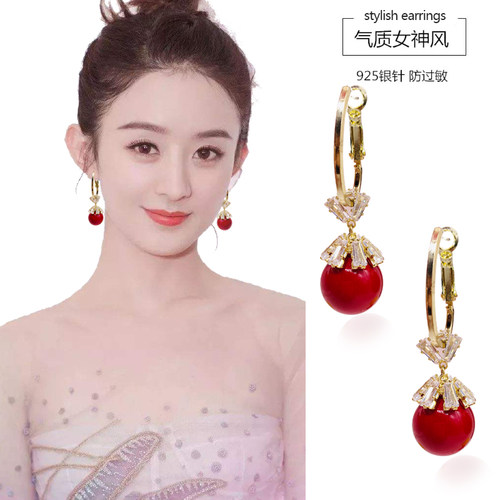 珍珠耳环女气质长款百搭纯银韩国