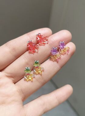 好运锦鲤中国风红色金鱼耳饰新中式耳环2025新年款耳钉小众高级感