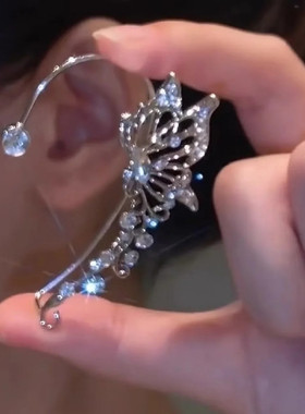锆石蝴蝶精灵耳挂女轻奢小众设计