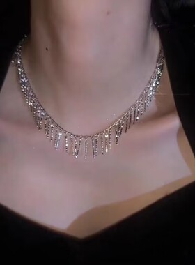 气质流苏项链女夏季轻奢