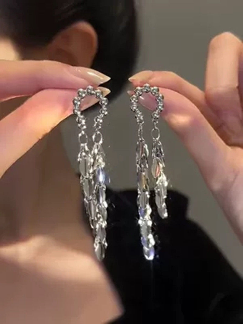 长款树叶流苏耳环女气质冷淡风小众设计感高级耳钉925银针耳饰品,饰品/流行首饰/时尚饰品新,耳环,淘宝优惠券,粉丝福利购,淘宝优惠卷