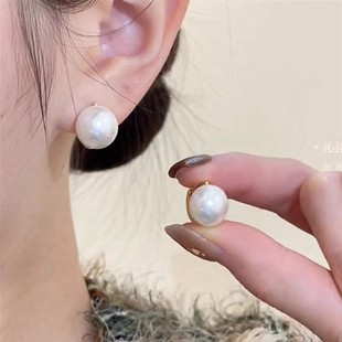 爆款 简约珍珠耳扣2024新款 高级感大气耳环轻奢小众百搭通勤耳饰女