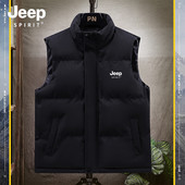 SPIRI吉普棉马甲男士 秋冬季 新款 JEEP 青少年无袖 坎肩外穿学生外套