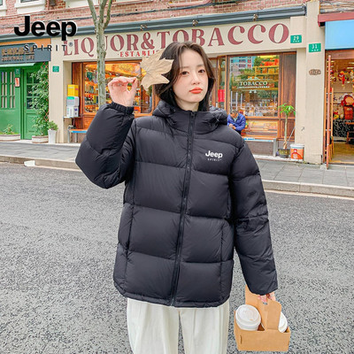 JEEPSPIRT黑色羽绒服女款冬季