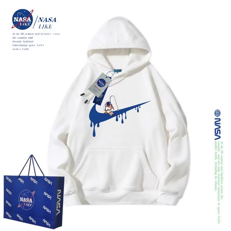 NASA联名宇航员童装卫衣儿童潮牌连帽加绒外套春秋装中大童亲子装
