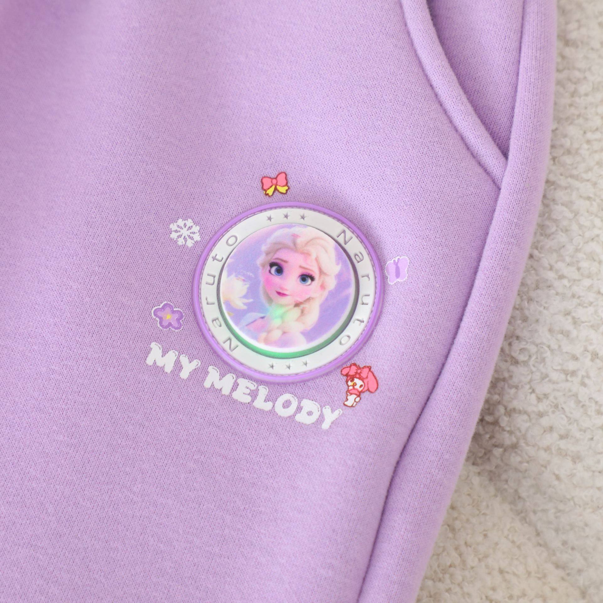 NASA童装爆款发光裤子中小童纯棉加绒卡通亮灯束脚裤休闲运动卫裤