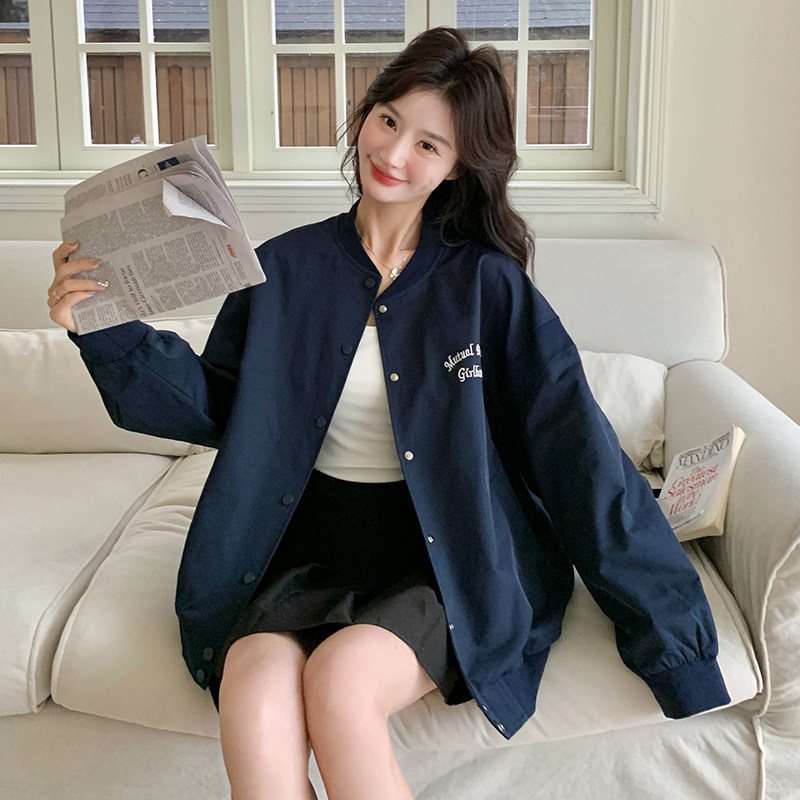 大货已出！春装新款后背刺绣棒球服夹克外套2D112-5528P145K208,女装短外套,2D112