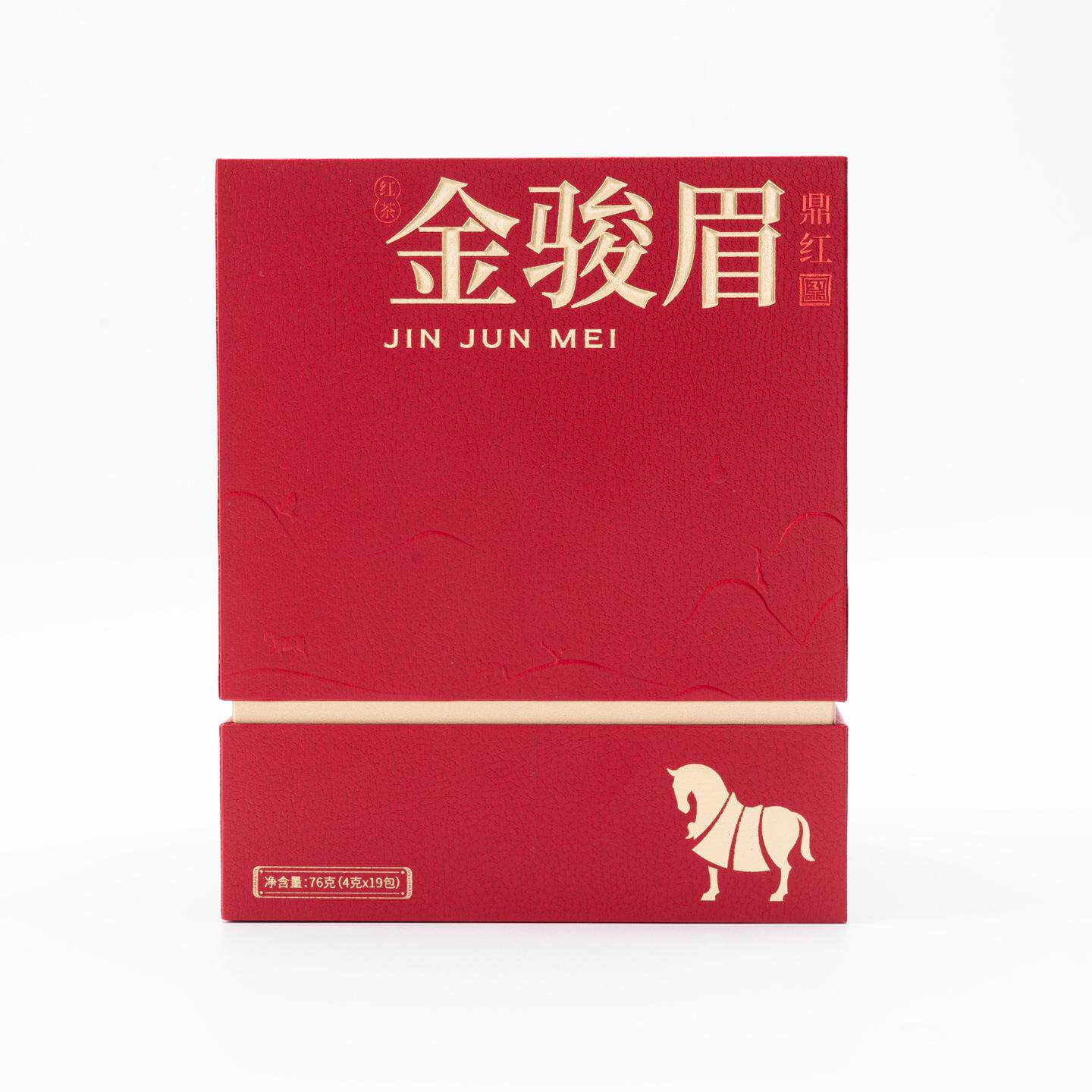 八马茶叶D0243 鼎红·金骏眉单罐装-76克（4克×19包）礼盒装红茶