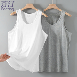 大码男士背心纯棉全棉老头衫打底跨栏男式中老年人内穿男款汗衫夏