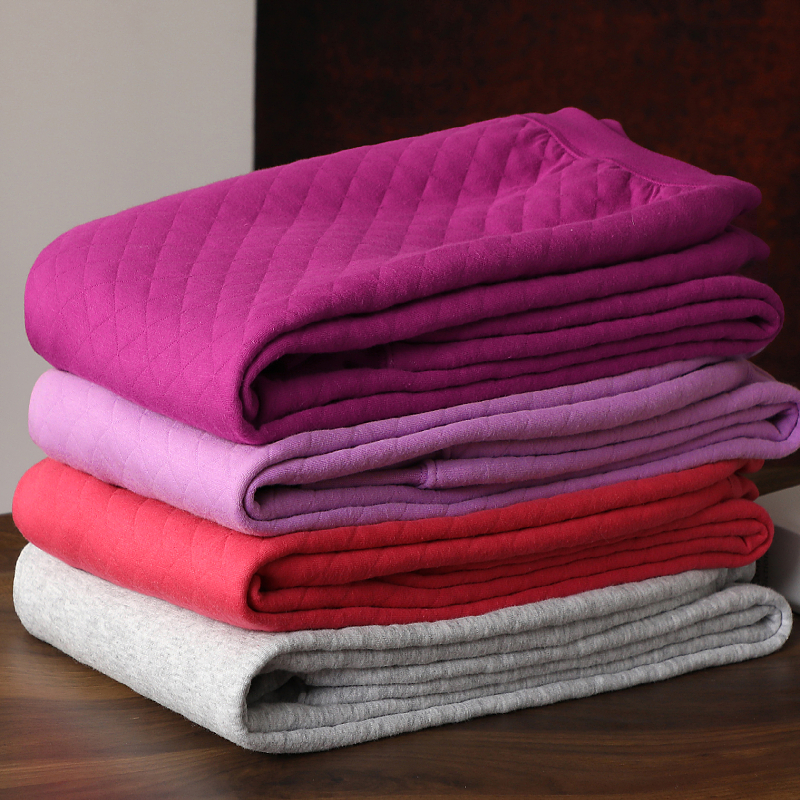 秋冬季加厚女士纯棉夹棉三层保暖裤老年人高腰单件秋裤棉毛裤棉裤