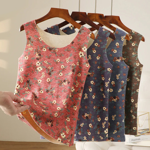 保暖内衣女款上衣贴身无痕德绒发热内搭背心秋冬季妈妈吊带打底衫