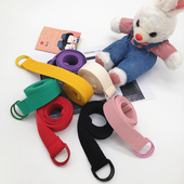 2021韩国bf原宿风纯色帆布腰带女双环细窄简约百搭学生男牛仔裤 带